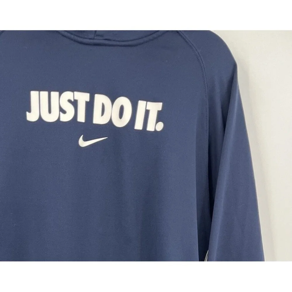 Nike Therma Fit Just Do It Hoodie Sweatshirt Men's Size Medium Navy